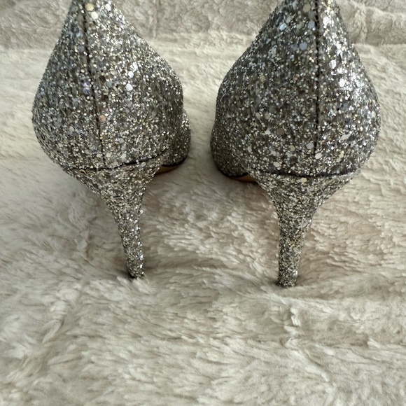 Kate Spade Silver Glitter Pumps Heels Size 9 Party Wedding Holiday - Picture 6 of 11